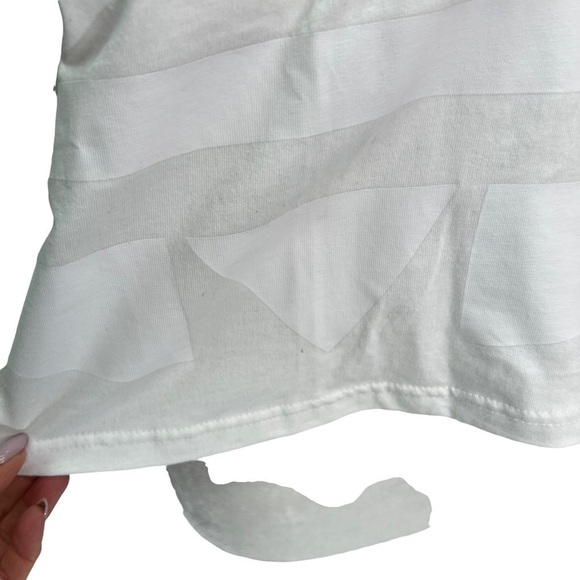 𝅺NWOT Adidas Originals LGR Logo Tee White Cropped Size XS - Picture 5 of 13